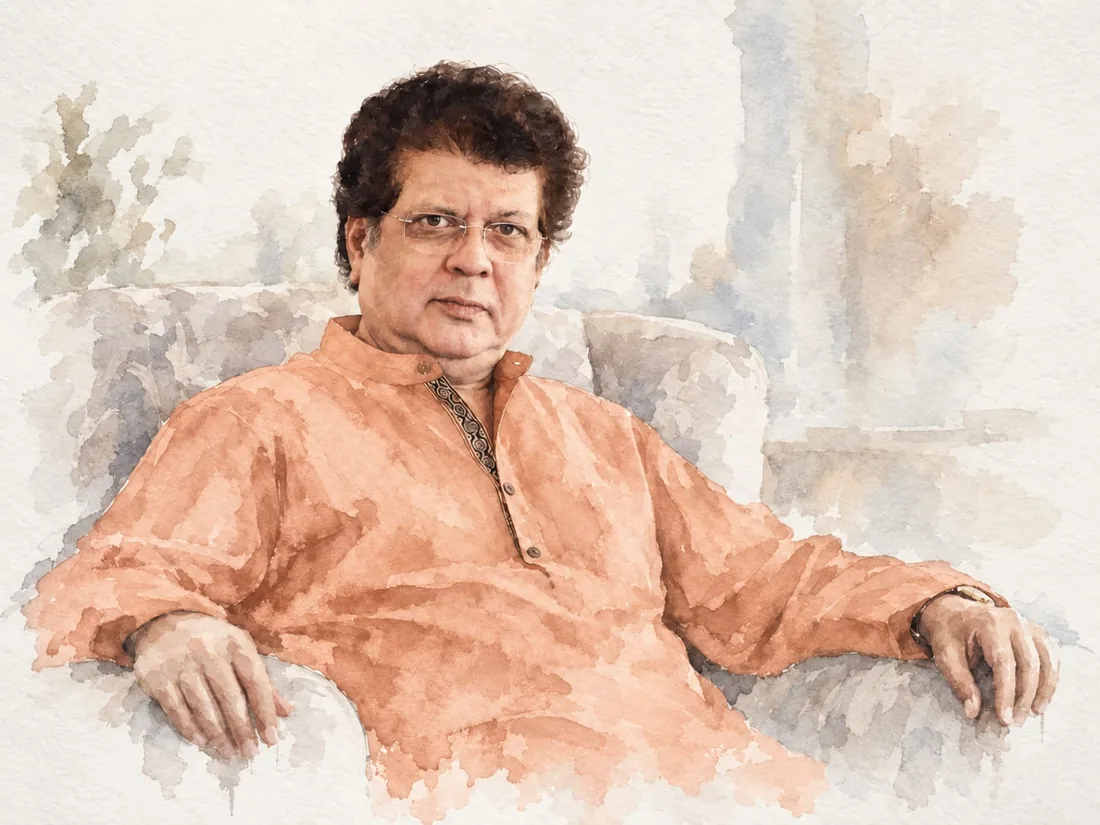 Portrait of Dr. Pradeep Pawar, painted in watercolour
